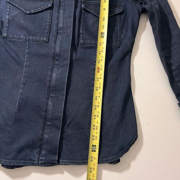 Isabel Marant Denim Shirt Jacket Women’s 2 Dark Wash Full Zip Military Style - Picture 5 of 7